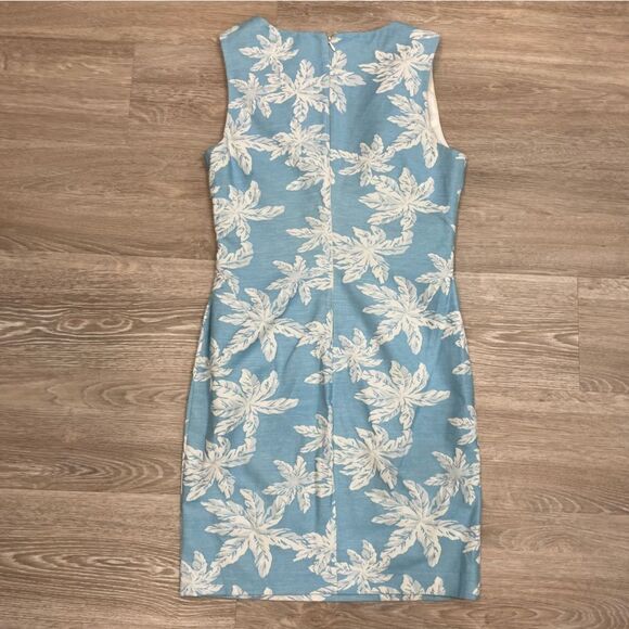 CECE Blue Cut-out Front Cocktail Bodycon dress Palm Print Vacation Dress 6 - Picture 2 of 5